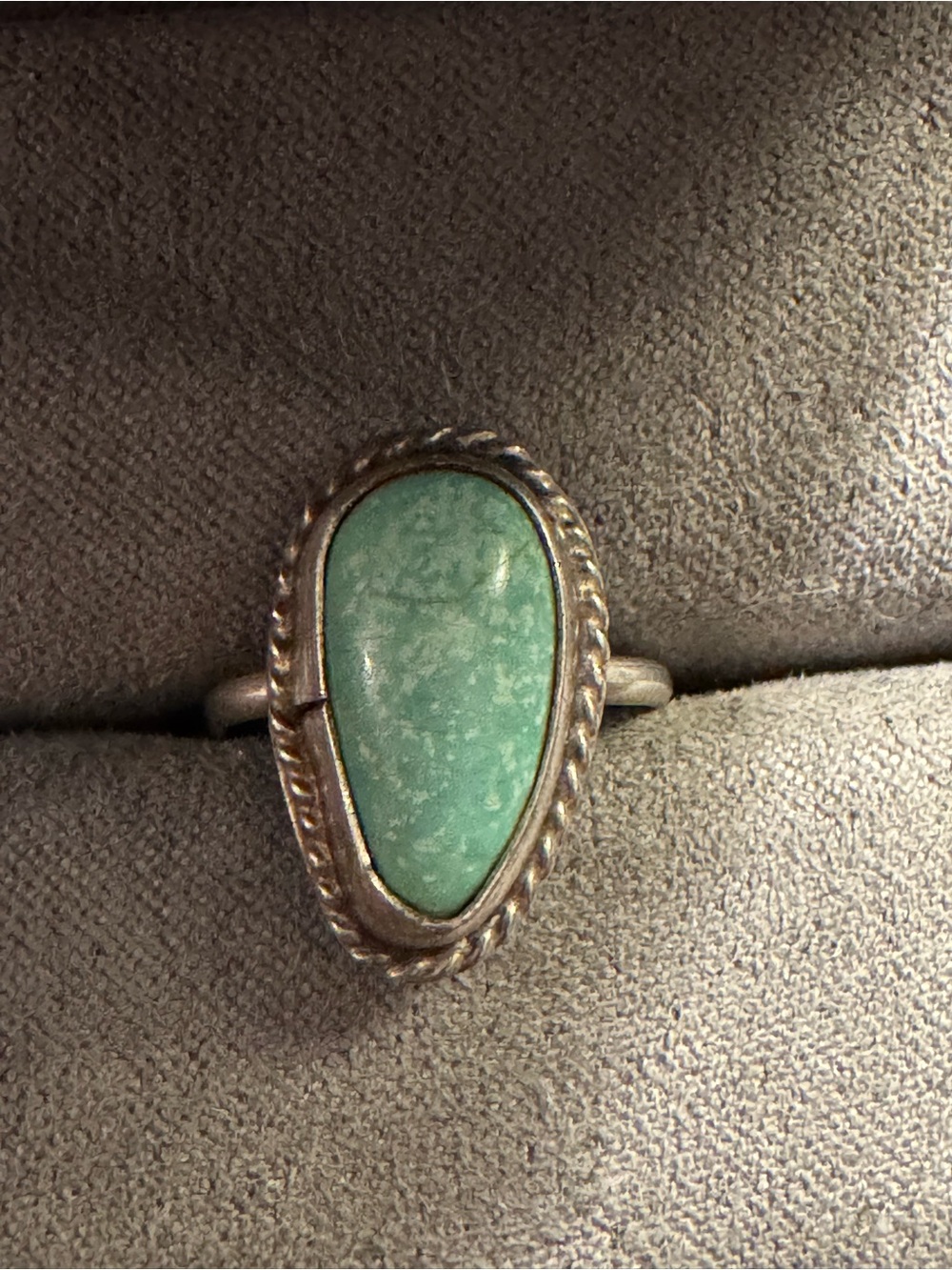 Vintage Sterling Silver Teardrop Turquoise Ring